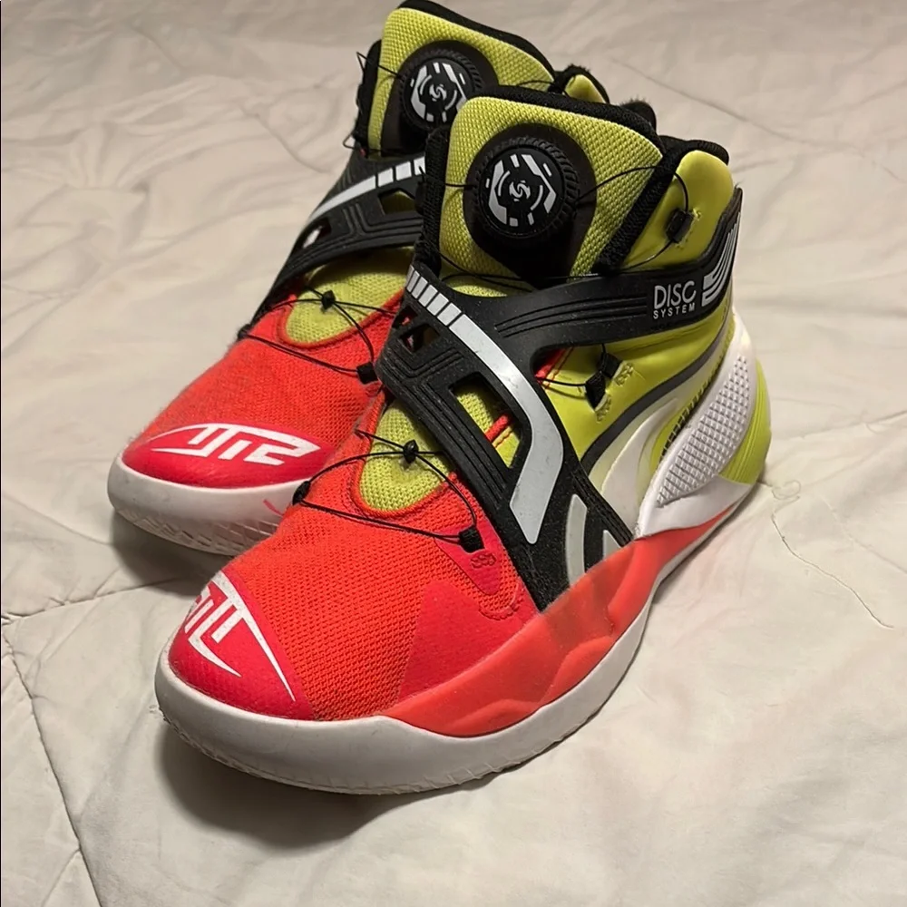 Puma Red and Yellow Athletic High-Tops with Dial Fit - Picture 1 of 4